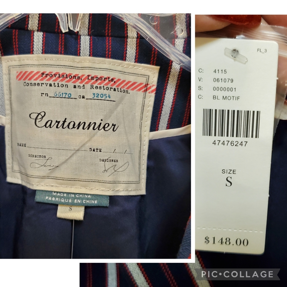 NWT Cartonnier Striped Blazer with Pockets!  NEW size S - Picture 16 of 16